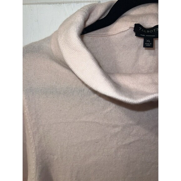 Talbots Sweater Womens XL Pure Cashmere Pink Roll Mock Neck Tunic  Quiet Luxury - Picture 3 of 8